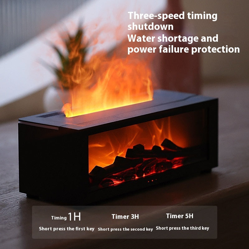 Flame Aromatherapy Diffuser – 3D Fireplace & Humidifier