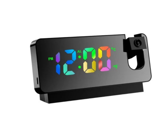 3D Projection LED Alarm Clock – Mirror Display with Snooze for Home & Office