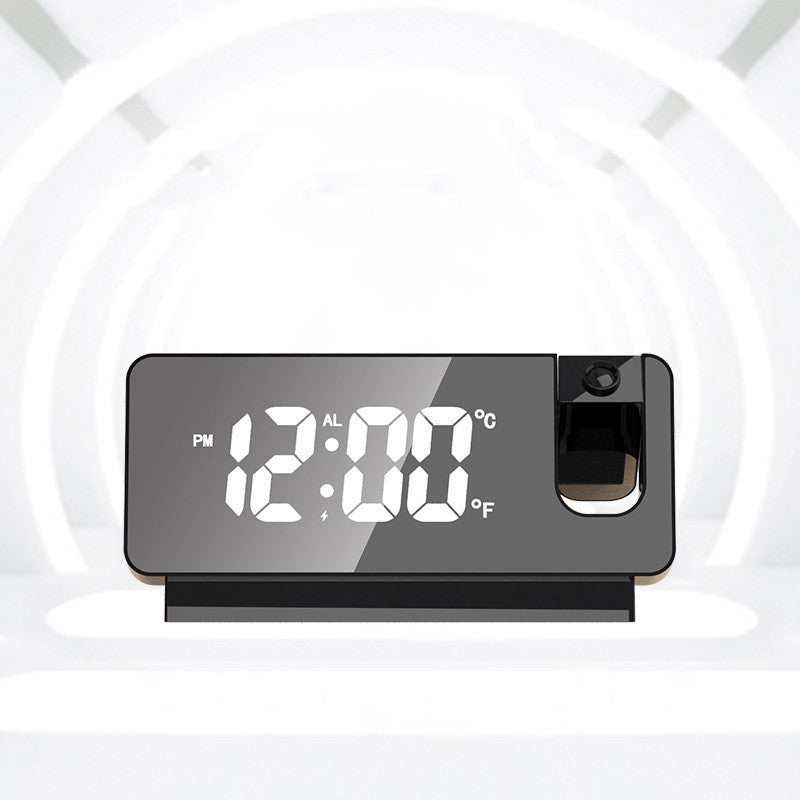 3D Projection LED Alarm Clock – Mirror Display with Snooze for Home & Office
