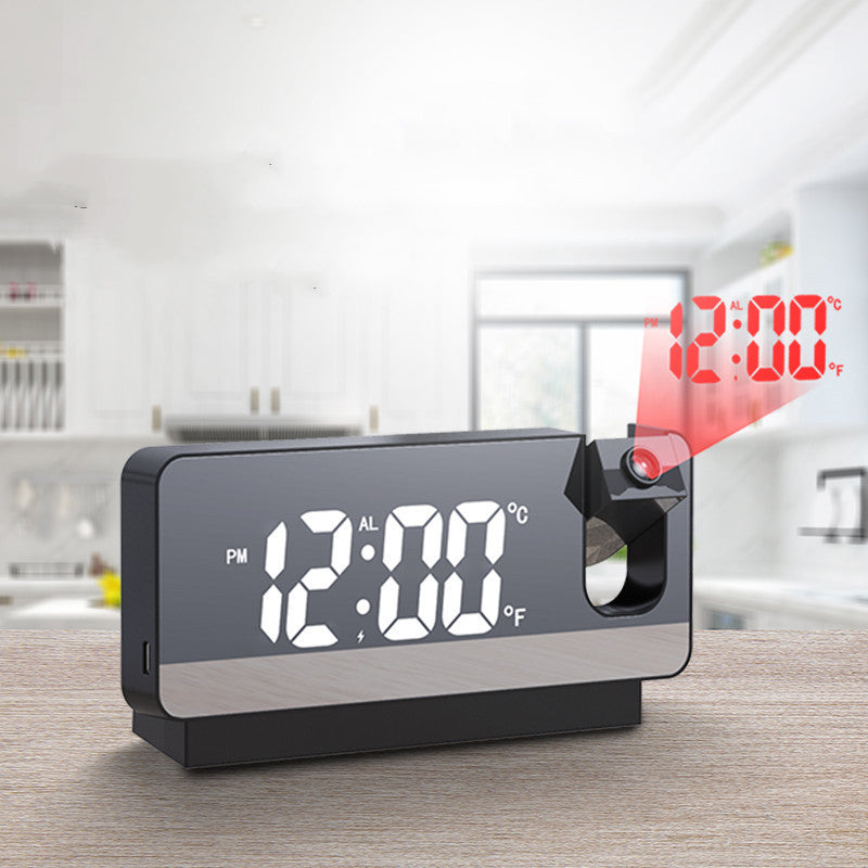3D Projection LED Alarm Clock – Mirror Display with Snooze for Home & Office