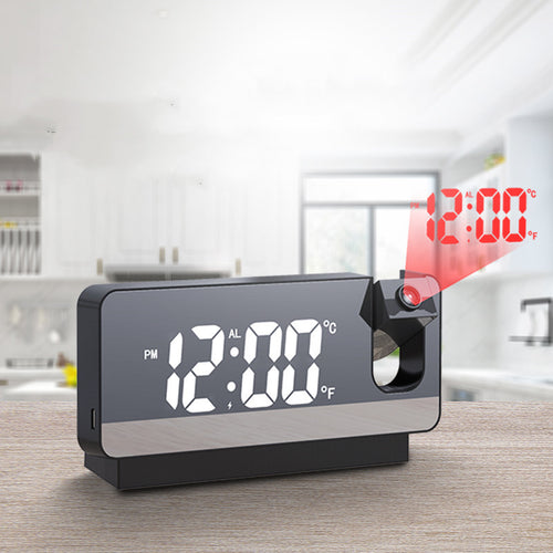 3D Projection LED Alarm Clock – Mirror Display with Snooze for Home & Office