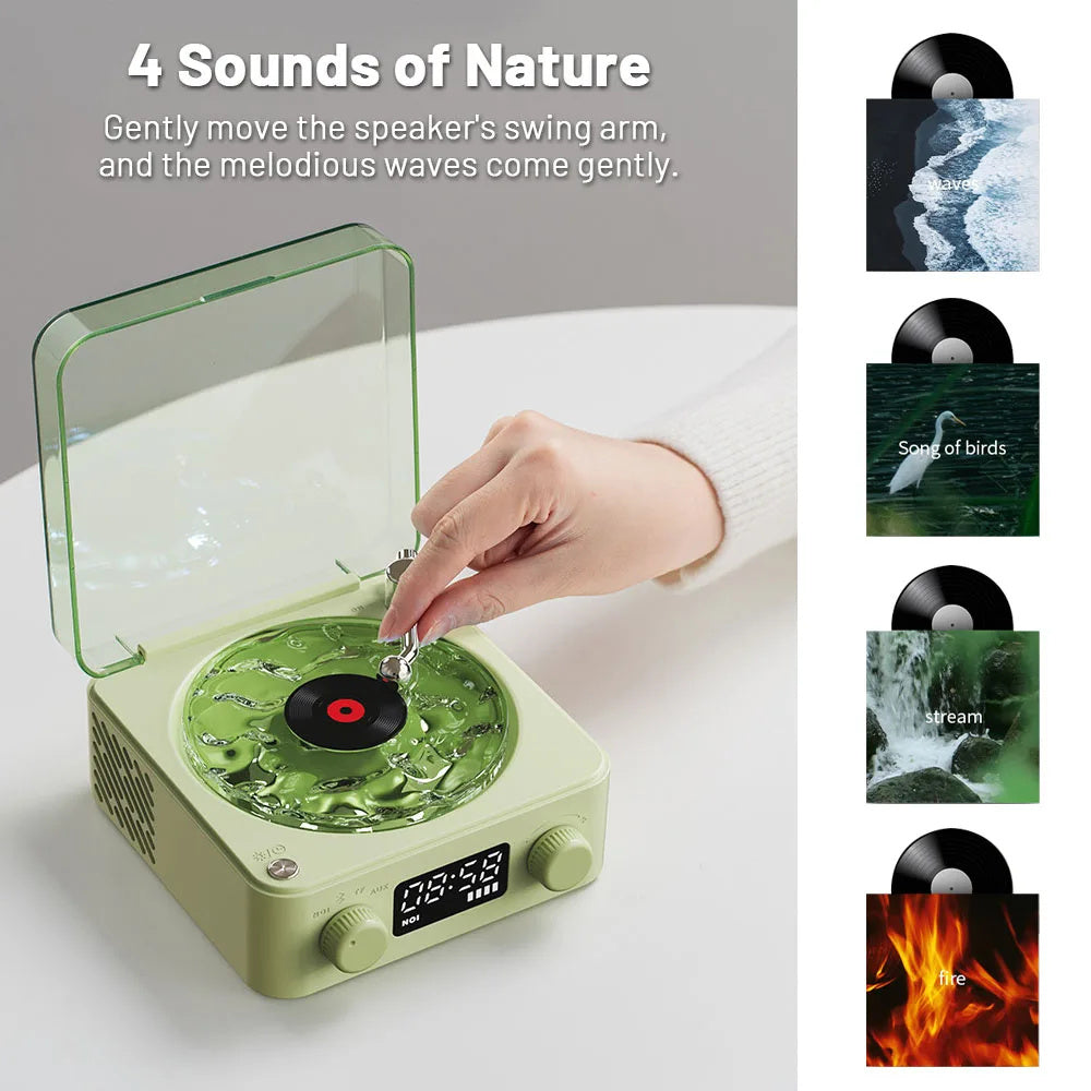 Retro Turntable Bluetooth Speaker – Vinyl Player with RGB Light