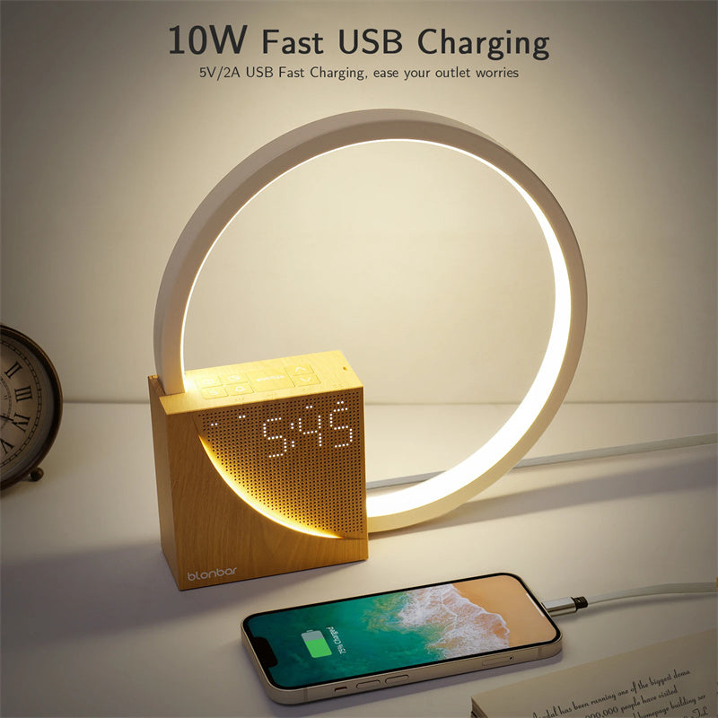 Touch Bedside Lamp – Alarm Clock & Natural Sounds, 3 Brightness Levels
