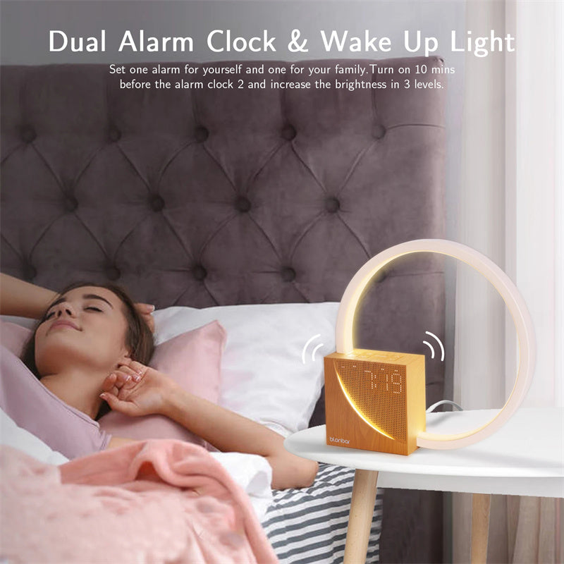 Touch Bedside Lamp – Alarm Clock & Natural Sounds, 3 Brightness Levels