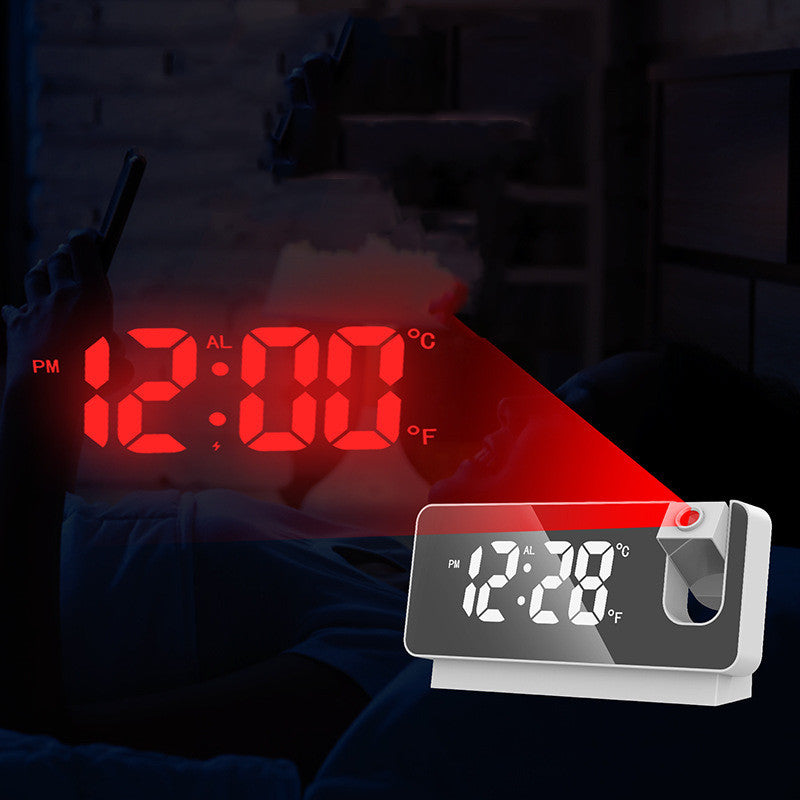 3D Projection LED Alarm Clock – Mirror Display with Snooze for Home & Office