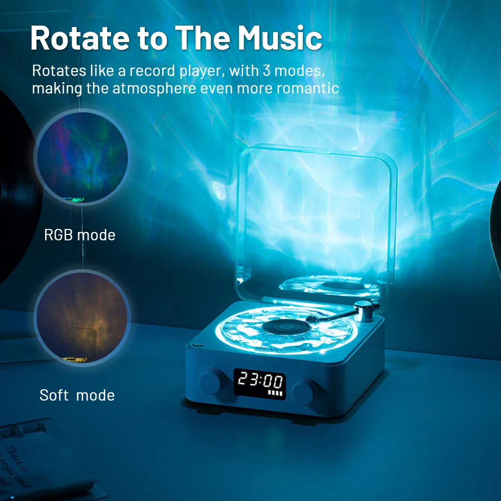 Retro Turntable Bluetooth Speaker – Vinyl Player with RGB Light