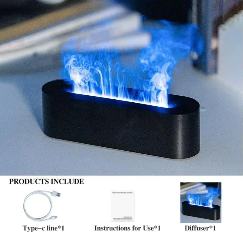 Realistic Fire Diffuser – Cool Mist Humidifier & Aromatherapy Lamp
