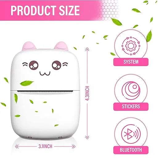 Bluetooth Mini Thermal Printer for Students – Portable, Inkless, Wireless Printing for Android & iOS