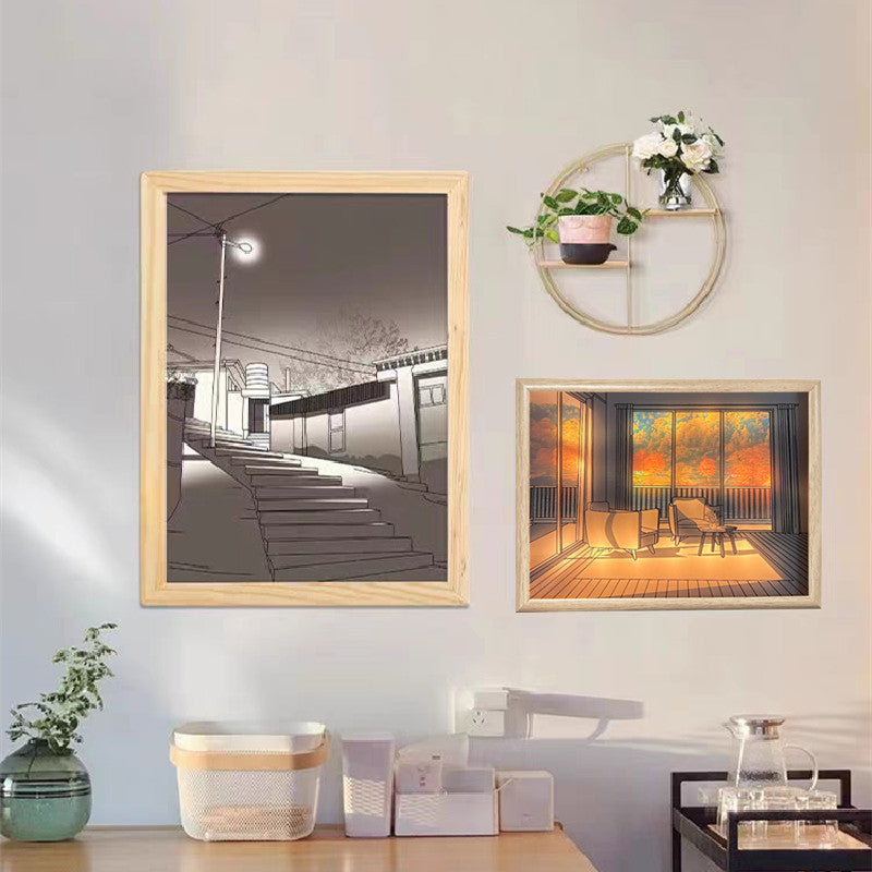 Illuminated Wall Art – LED Light Painting for Bedroom Decor